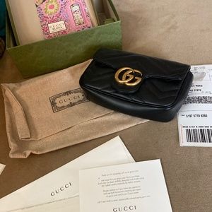 AUTH. w/ RECEIPT -The GG Marmont mini bag